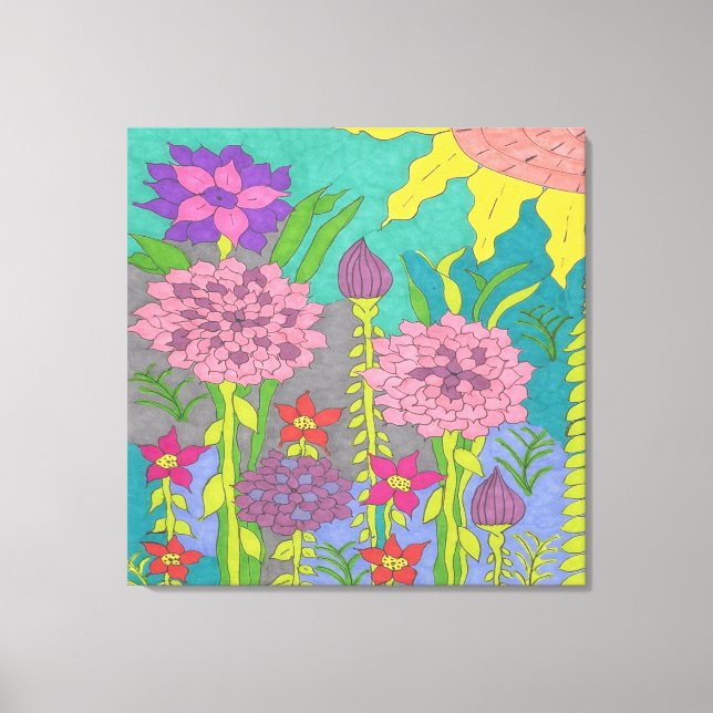 Spring Floral Garden  Canvas Print (Front)