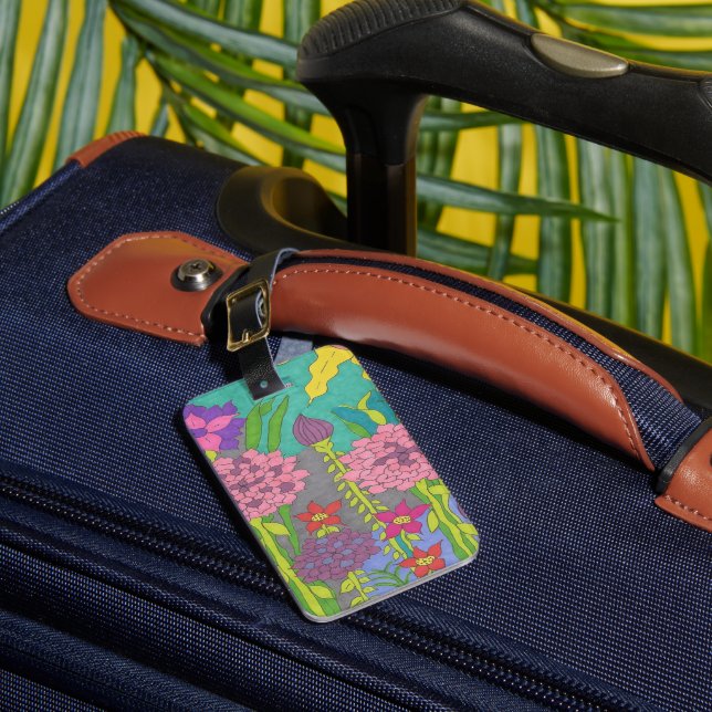 Spring Floral Garden Luggage Tag (Front Insitu 1)