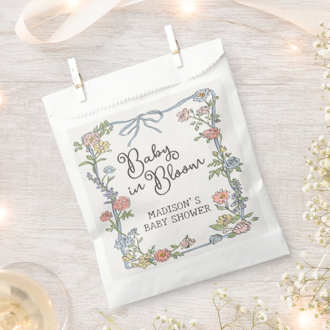 Spring Floral Garden Party Pastel Floral Dessert Favour Bags (Clipped)