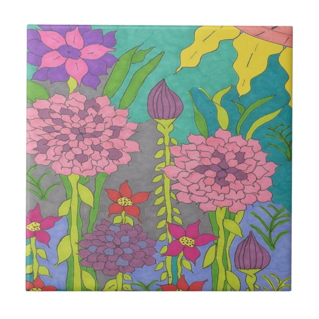 Spring Floral Garden  Tile (Front)