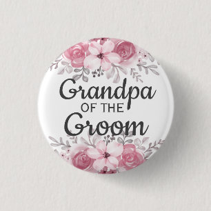 Spring Floral grandpa of the groom Button