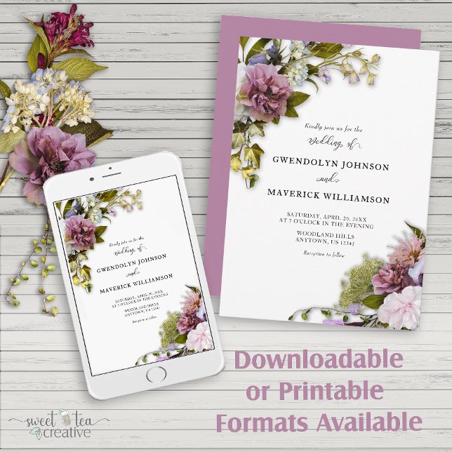 Spring Floral Greenery Wedding Invitation (Creator Uploaded)