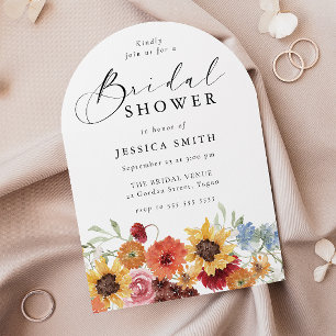 Spring Floral Modern Arch Bridal Shower Invitation