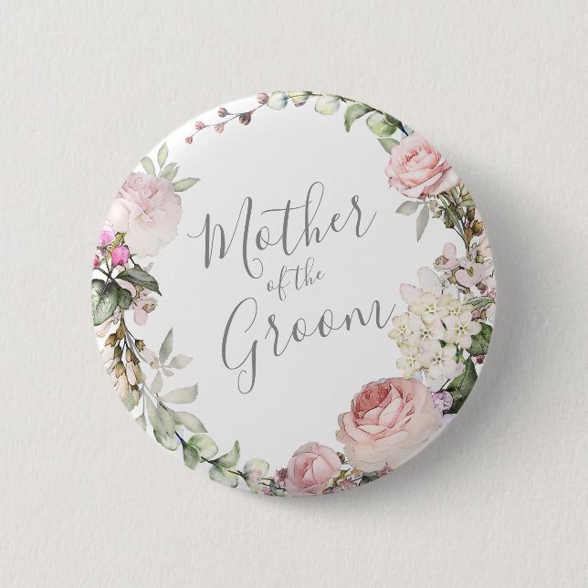 Spring Floral Mother of the Groom Button (Front)