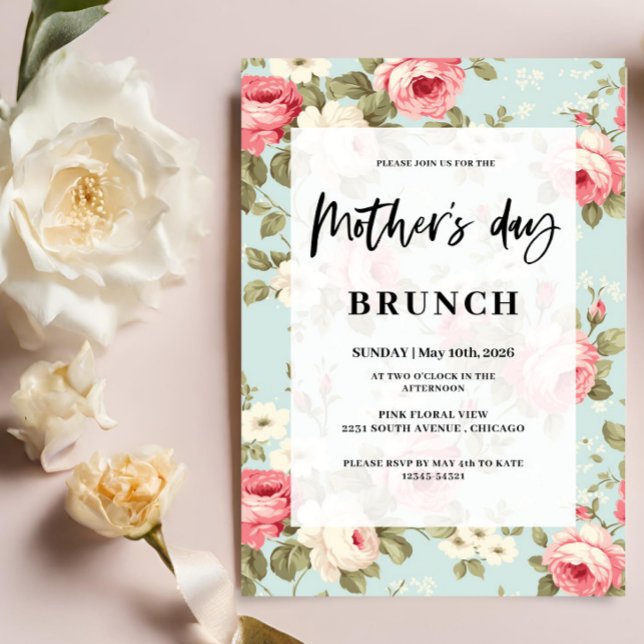 Spring floral Mother's day Brunch  Invitation (Creator Uploaded)