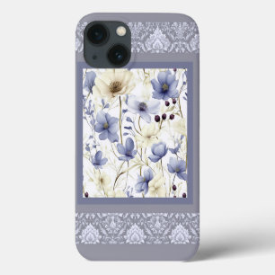 Spring floral multi blue design iPhone 13 case