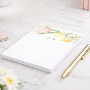 Spring Floral Notepad for Her   Watercolor Tulips