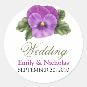 Spring Floral Pansies Wedding Invitation Seal