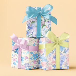 Spring Floral Pastel Patterns Sheet wrapping paper
