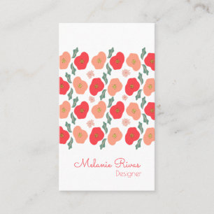 Spring Floral Pattern Designer Business Card