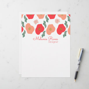 Spring Floral Pattern Designer Business Custom Letterhead