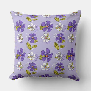 Spring Floral Pattern in Purple  Cushion