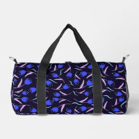 Spring Floral Pattern on Dark Blue Background