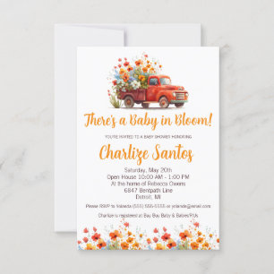 Spring Floral Pick Up Baby In Bloom Baby Shower Invitation