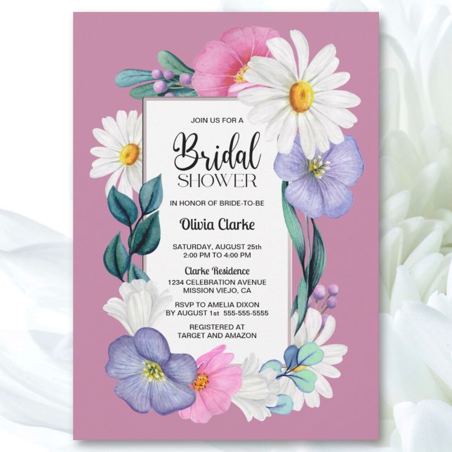 Spring Floral Pink Bridal Shower Invitation (Creator Uploaded)