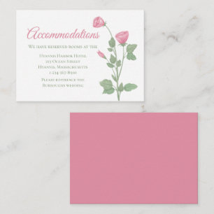 Spring Floral Pink Flowers Wedding Accommodations Enclosure Card