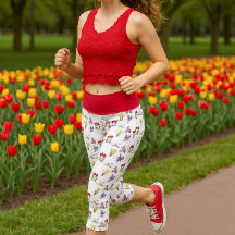 Spring Floral Red Tulip Daffodil Lilac