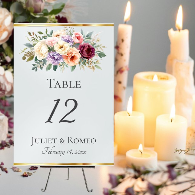 Spring Floral & Ribbon - Pearl White Table Number (Creator Uploaded)
