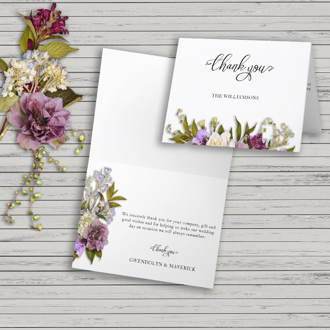 Spring Floral Rustic Wedding Thank You Card (Creator Uploaded)