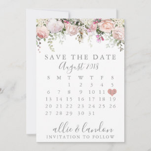 Spring Floral Save The Date Calendar