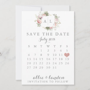 Spring Floral Save The Date Calendar