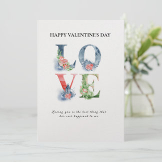 Spring Floral Stacked Love Valentine's Day Card