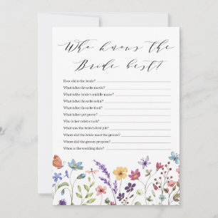 Spring Floral Summer Who Knows the Bride Best Game Invitation