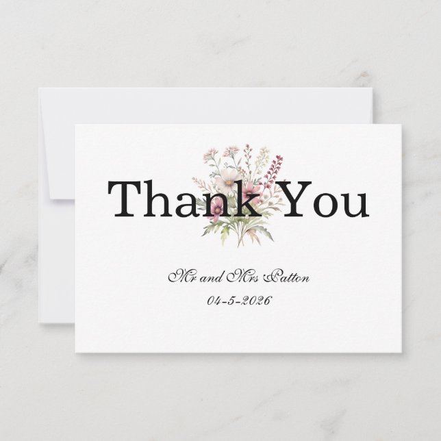 Spring Floral Thank You card (Front)