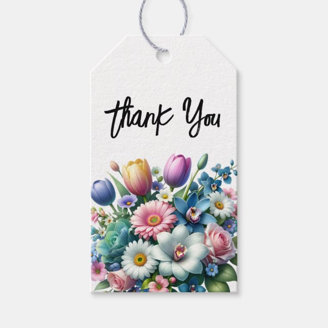 Spring Floral Thank You Tags (Front)