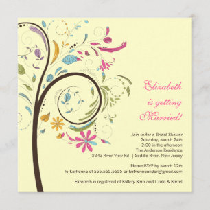 Spring Floral Tree Bridal Shower Invitation