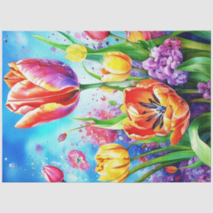 Spring Floral Tulips Tissue Paper