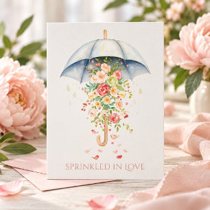 Spring Floral Umbrella Watercolor Baby Sprinkle Invitation