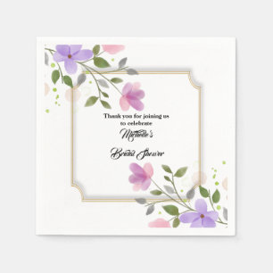 Spring floral watercolor bridal shower celebration napkin