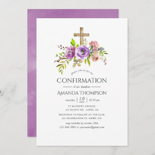 Spring Floral Watercolor Confirmation Invitation