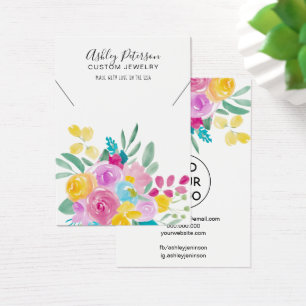 Spring Floral watercolor jewellery necklace displa