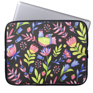 Spring Floral: Watercolor Seamless Pattern Laptop Sleeve