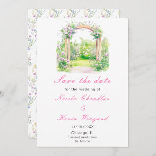 Spring Floral Wedding Arch Reception Save The Date