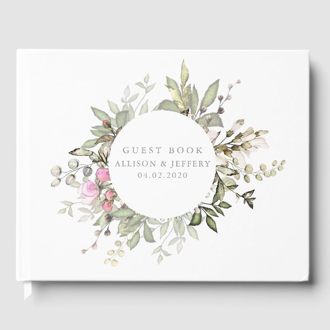 Spring Floral Wedding Guest Book (Front)