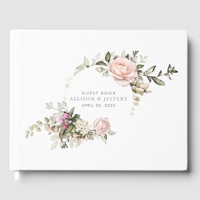 Spring Floral Wedding Guest Book (Front)