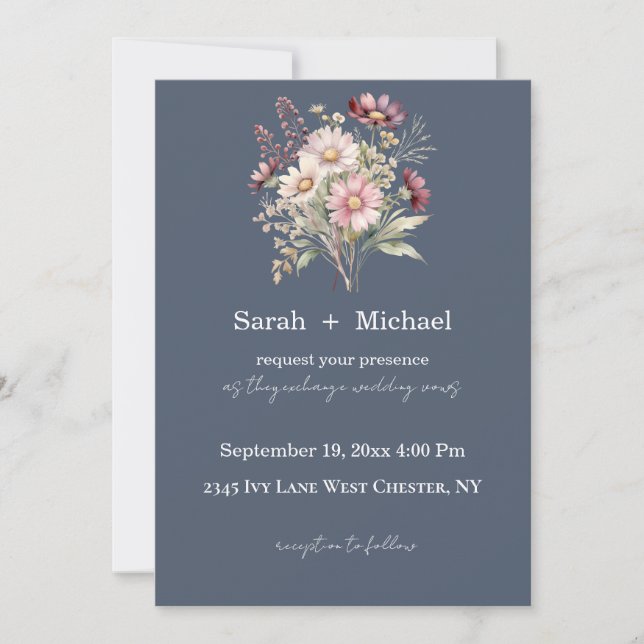 Spring Floral Wedding Invitation (Front)