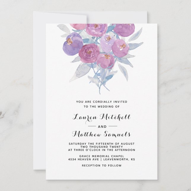 Spring Floral Wedding Invitation (Front)