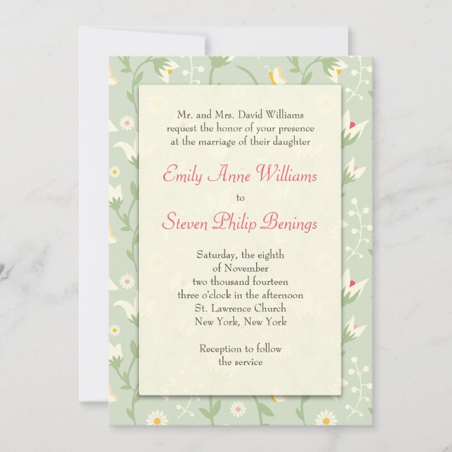 Spring Floral Wedding Invitation (Front)