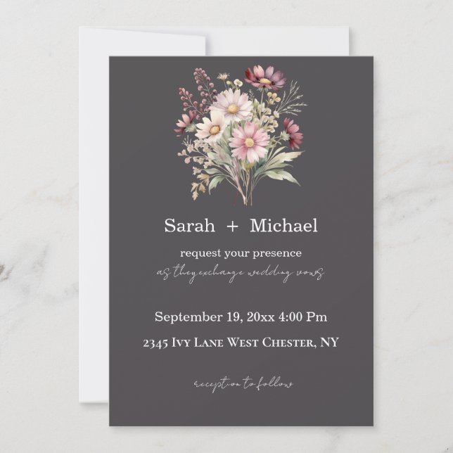 Spring Floral Wedding Invitation (Front)