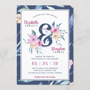 Spring Floral Wedding Invitation, Boho Invitation