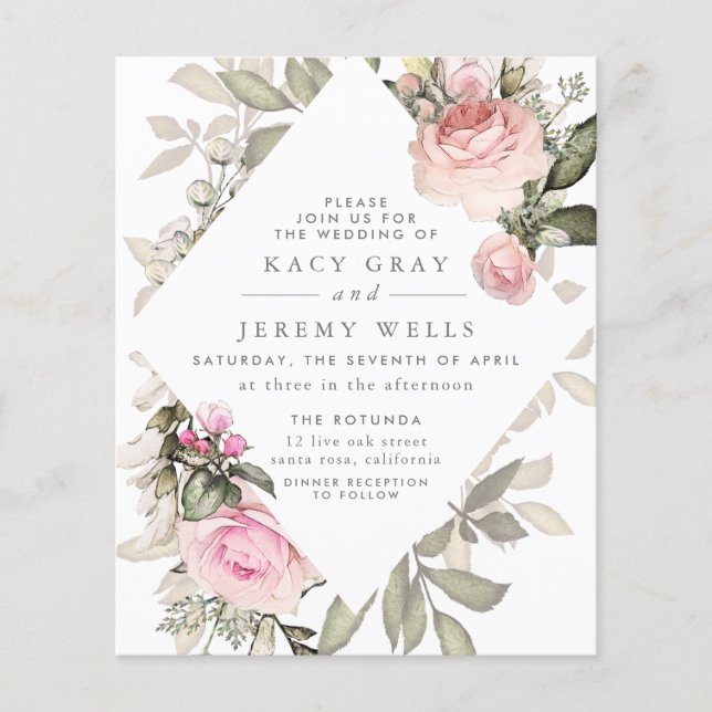 Spring Floral Wedding Invitation Flyer (Front)