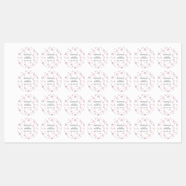 Spring Floral Wedding Labels – Watercolor Flower   (Sheet)