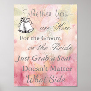 Spring Floral  Wedding Pink Seating Poster