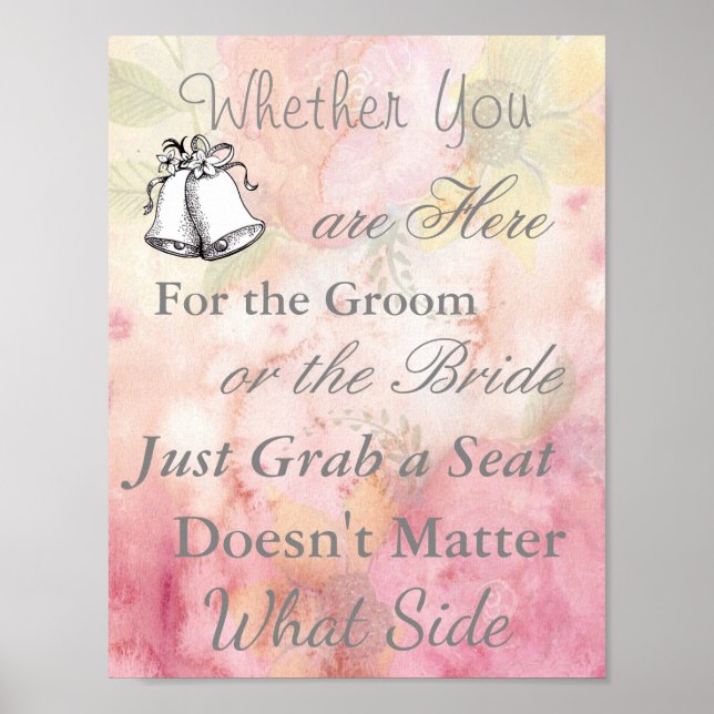 Spring Floral  Wedding Pink Seating Poster (Front)