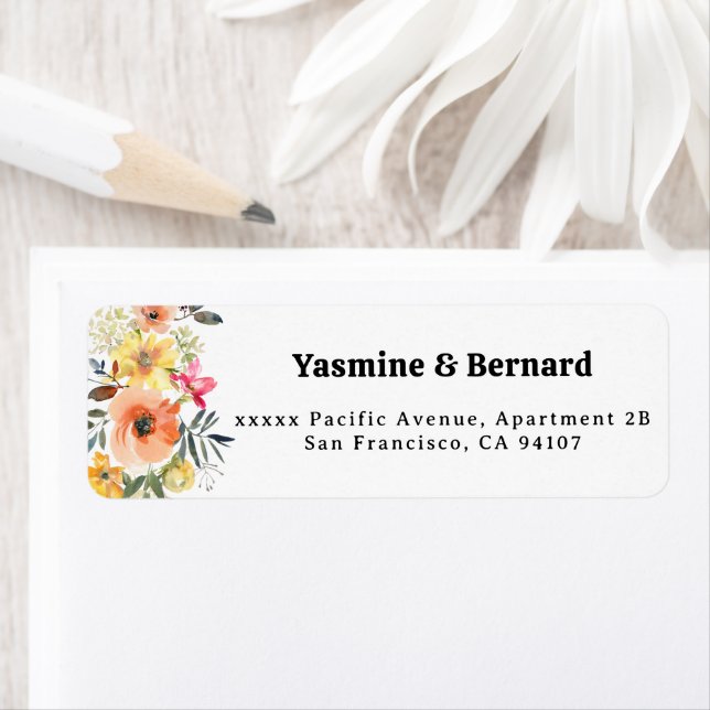 Spring Floral Wedding Return Address (Insitu)