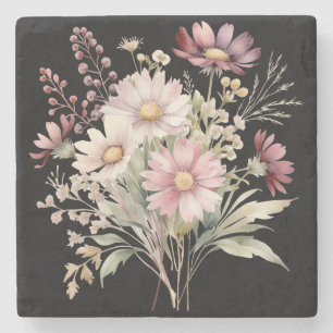 Spring Floral Wedding Stone Coaster